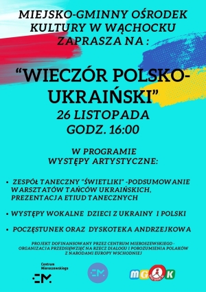 Warsztaty tańca ukraińskiego i wieczór polsko-ukraiński.