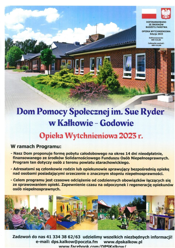 Opieka wytchnieniowa - DPS w Kałkowie
