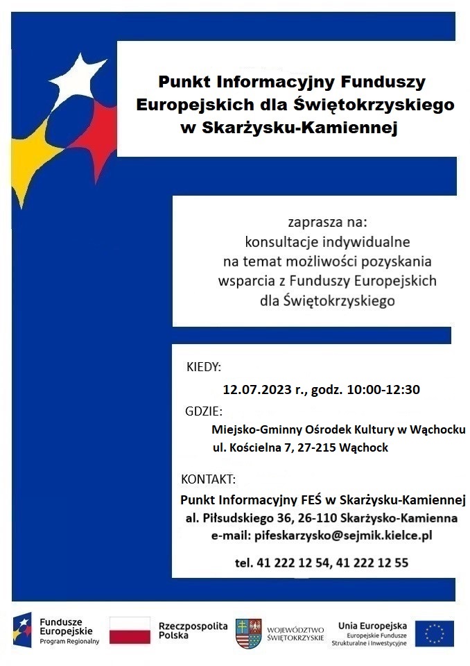 Zaproszenie na konsultacje - pozyskiwanie wsparcia z Funduszy Europejskich 