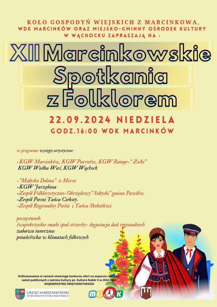 plakat Marcinkowskie spotkania z folklorem