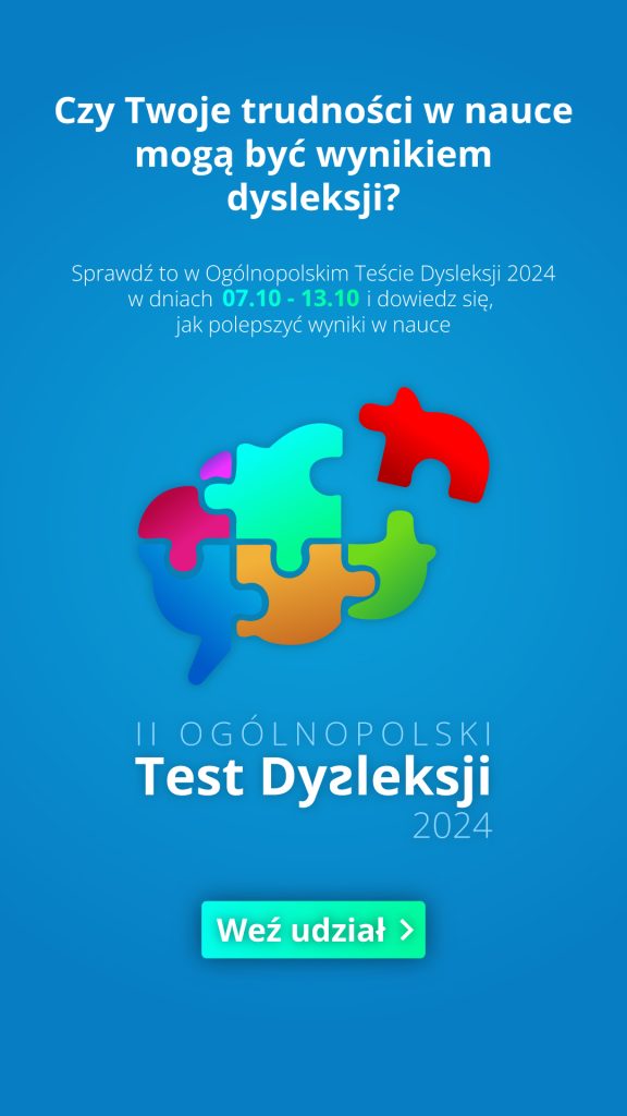 plakat Ogólnopolski Test Dysleksji 2024