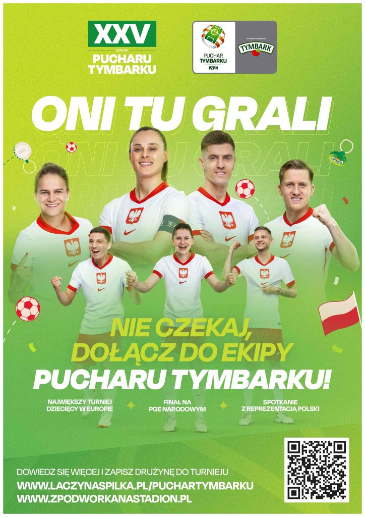 Plakat promuje XXV edycję Pucharu Tymbarku, największego turnieju piłkarskiego dla dzieci w Polsce. Hasło "Oni tu grali" nawiązuje do obecnych piłkarzy reprezentacji Polski, którzy kiedyś brali udział w tym turnieju, zachęcając młodych do udziału. Tekst "Nie czekaj, dołącz do ekipy Pucharu Tymbarku!" zaprasza dzieci do zgłoszenia się.