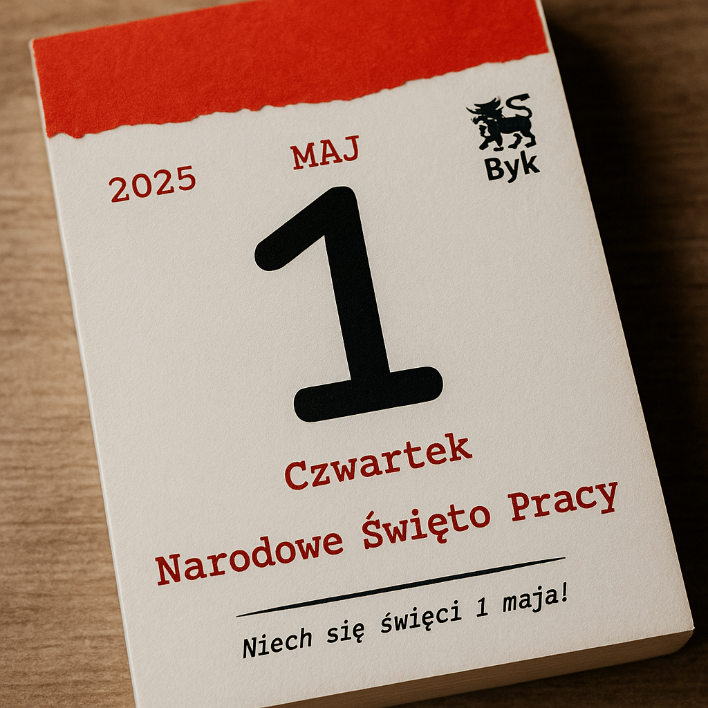 kartka z kalendarza z datą 1 maja