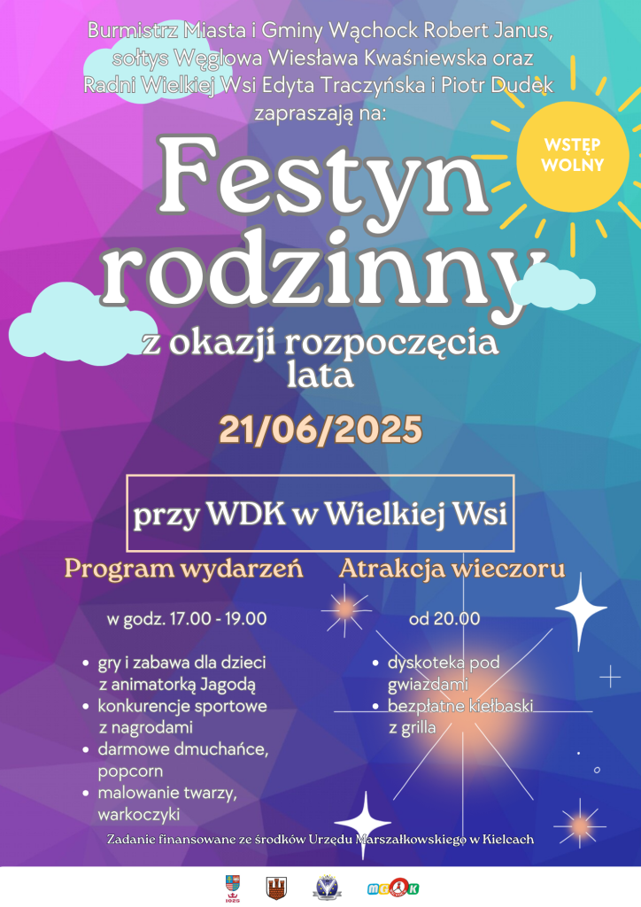 plakat z informacjami o festynie