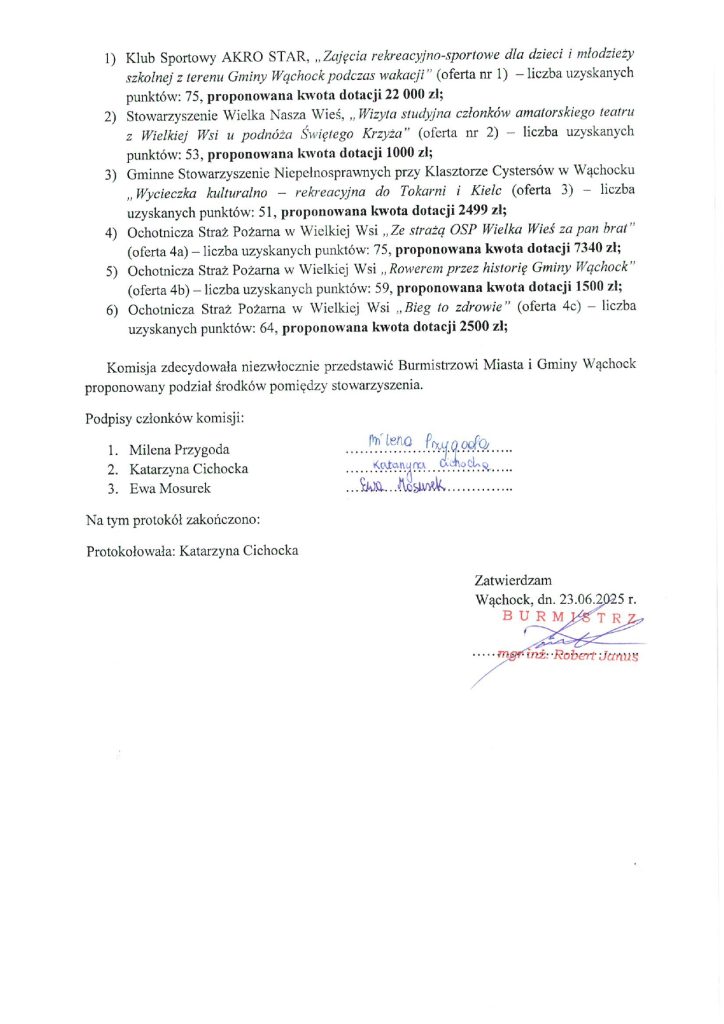 Zdjęcie drugiej strony protokołu