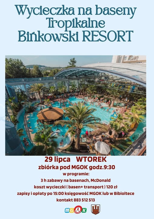 plakat z informacjami o wycieczce