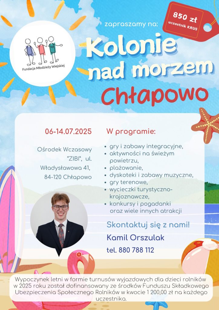 plakat z informacjami o koloniach