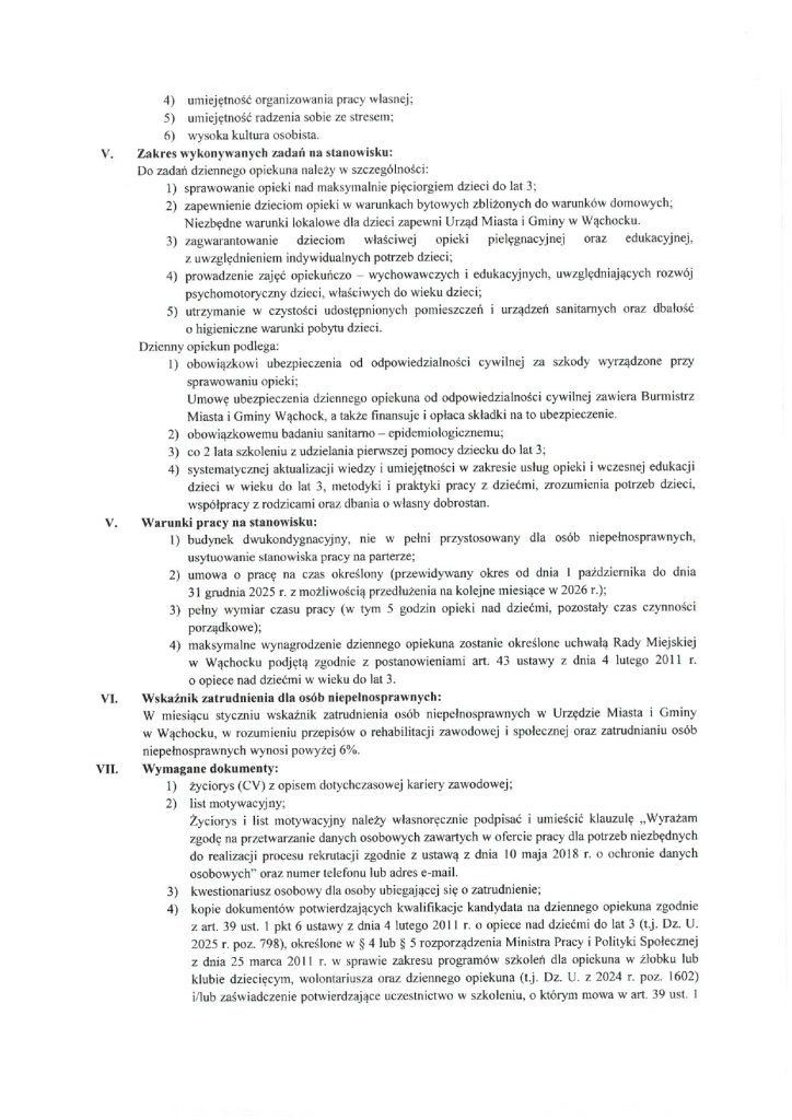 ogłoszenie o naborze - treść
